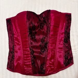 Lydia women’s strapless corset top hot pink/black size small